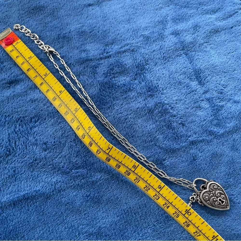 Brighton Lock & Key Silver Heart Reversible Locket Look Necklace